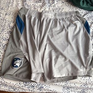 Nike Gray Men's Minnesota WNBA Basketball Shorts with Blue Accents